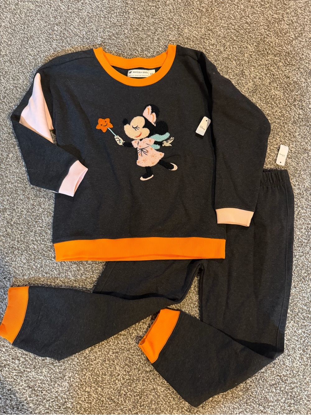 NEW w TAGS Monica + Andy Disney halloween 2 piece sweatsuit 6/7